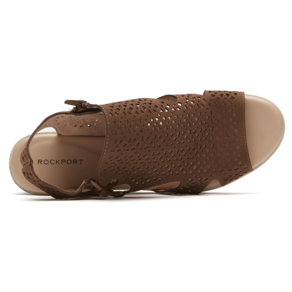 Rockport Singapore Womens Sandals - Hadley Bungee Brown - GB0541396